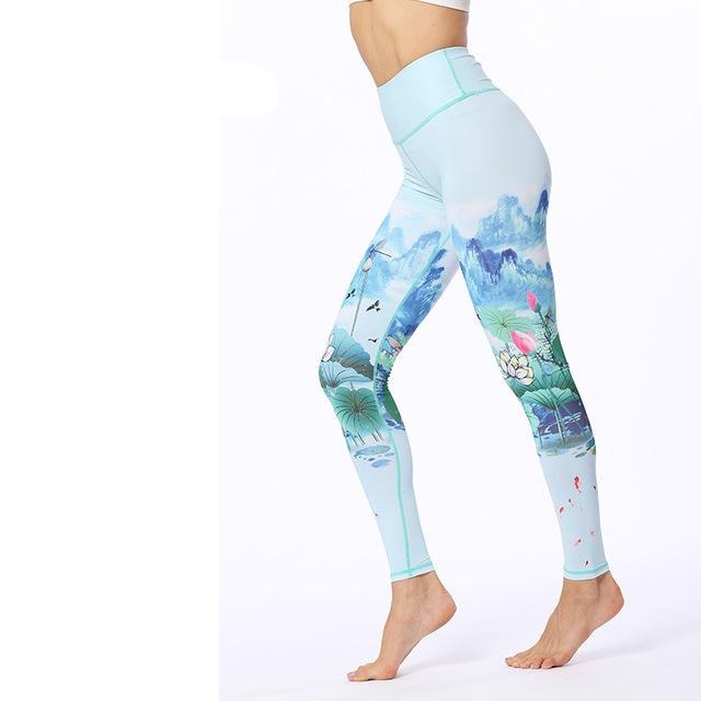 Flower Printed Fitness Women Gym Tights High Legging - GilloServ