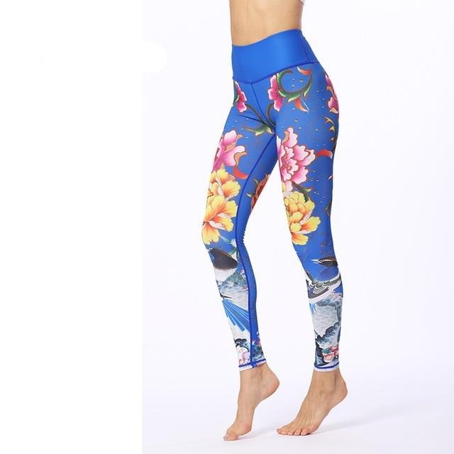Flower Printed Fitness Women Gym Tights High Legging - GilloServ