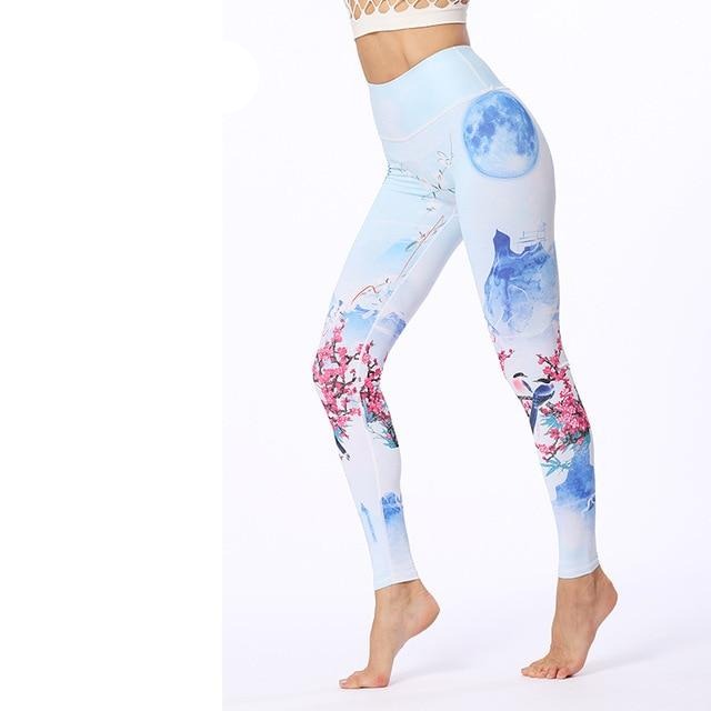 Flower Printed Fitness Women Gym Tights High Legging - GilloServ