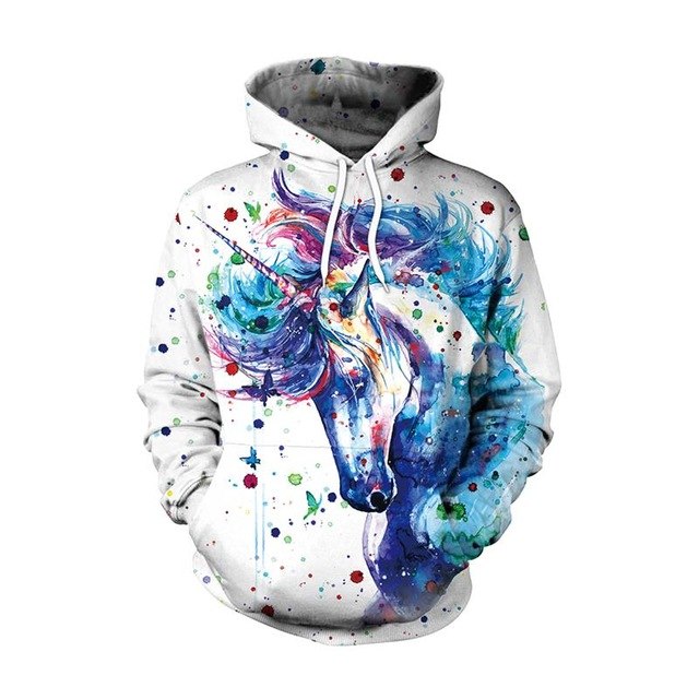 New Fashion Men//Women  Unicorn Cartoon Hoodies