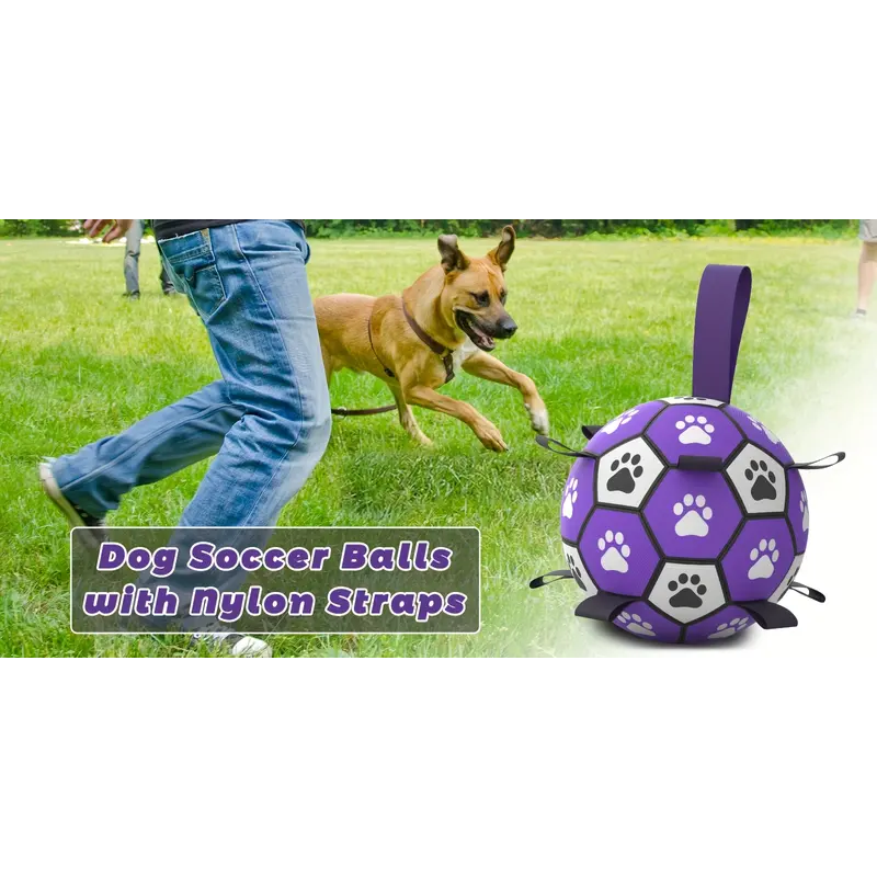 Rubber Dog//Durable Soccer Ball with Straps
