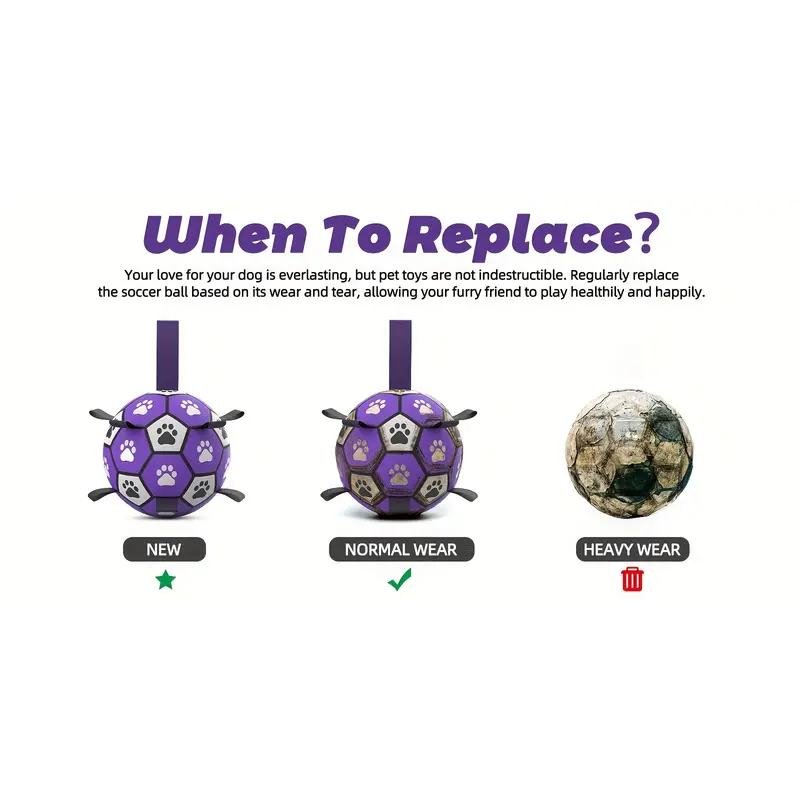 Rubber Dog//Durable Soccer Ball with Straps