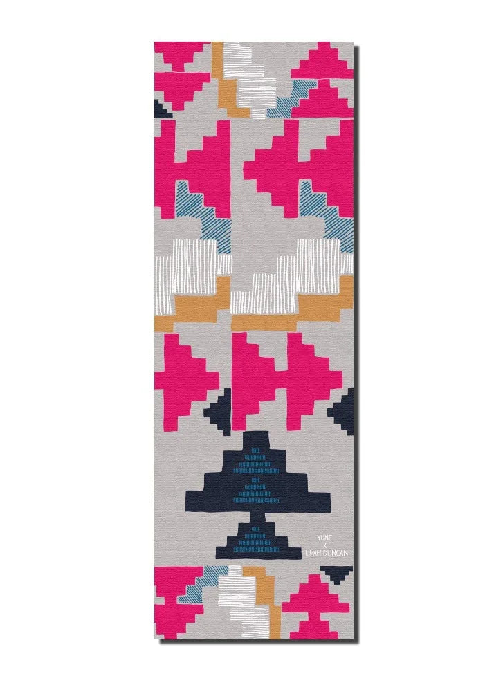 Yoga Mat | 6mm Thick | Pink| Non-Slip | Eco Friendly | Yune Yoga | Leah Duncan Geo - GilloServ